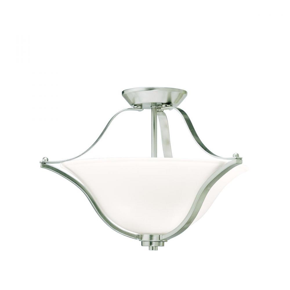 Langford™ 2 Light Convertible Pendant with LED Bulbs Brushed Nickel