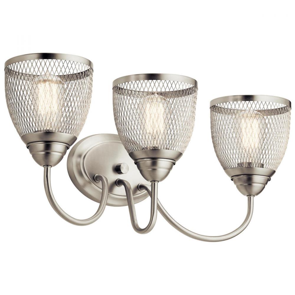 Voclain 24" 3 Light Vanity Light with Mesh Shade in Brushed Nickel