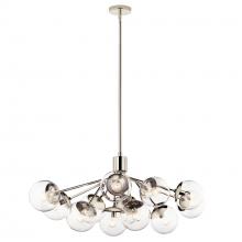 Kichler 52703PNCLR - Silvarious 48 Inch 12 Light Linear Convertible Chandelier with Clear Glass in Polished Nickel