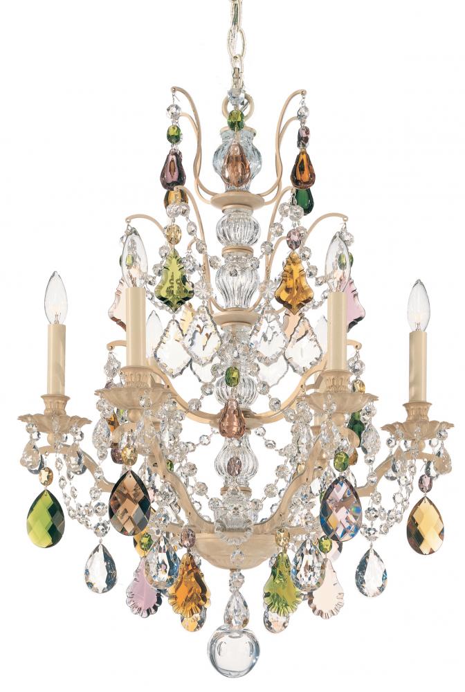 Bordeaux 6 Light 120V Chandelier in Etruscan Gold with Clear Heritage Handcut Crystal