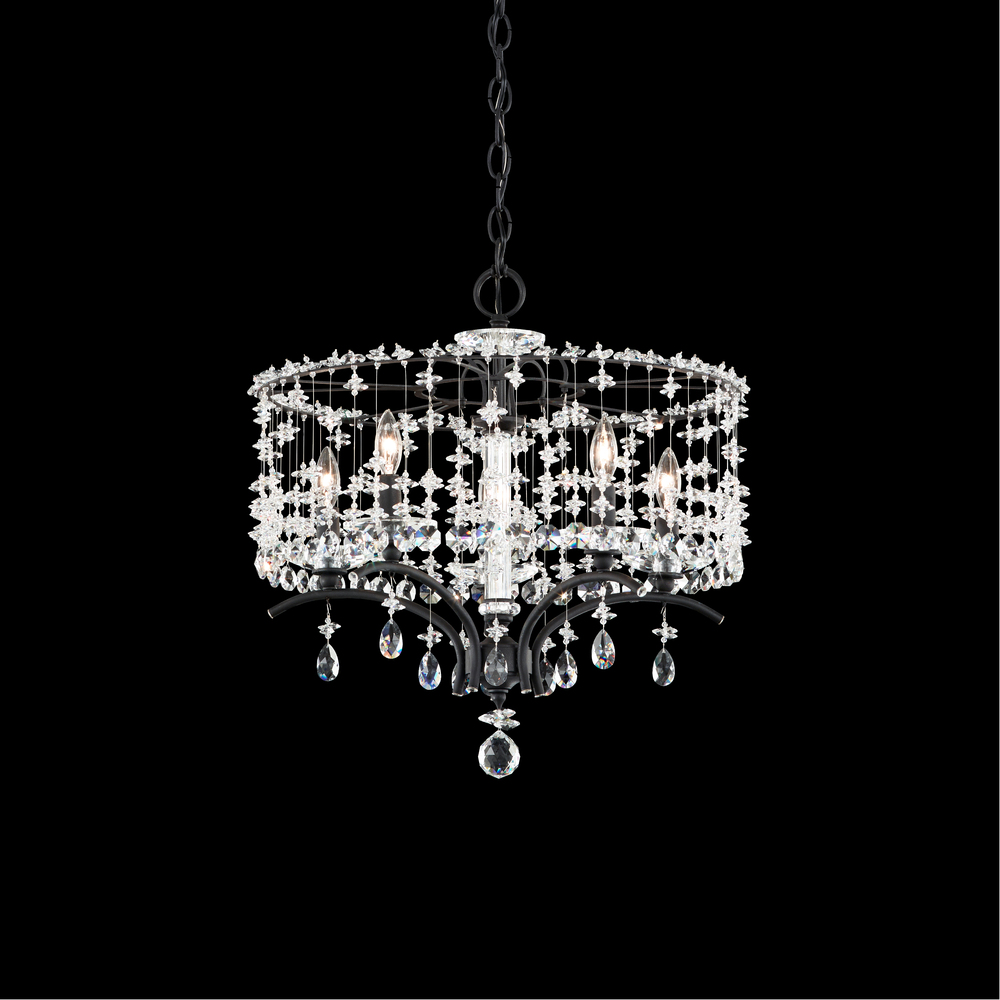 Bella Rose 5 Light 120V Chandelier in White with Clear Heritage Handcut Crystal