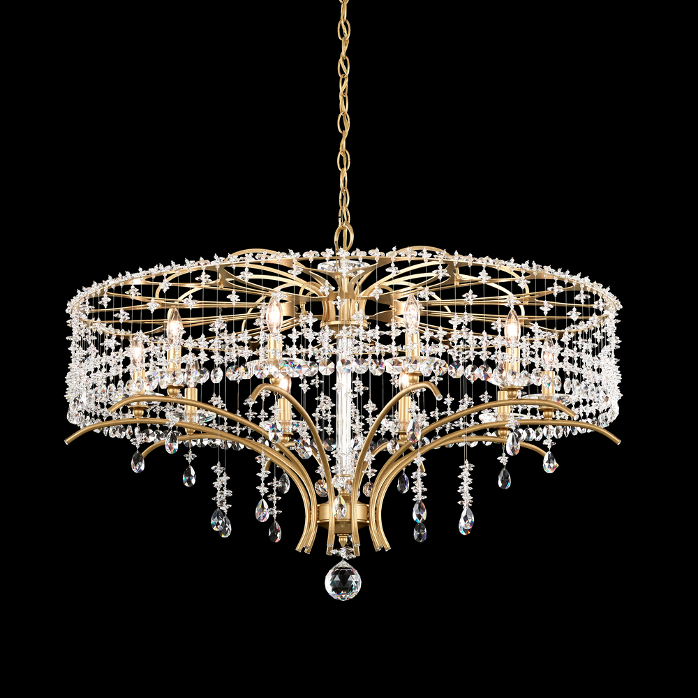 Bella Rose 10 Light 120V Chandelier in White with Clear Heritage Crystal