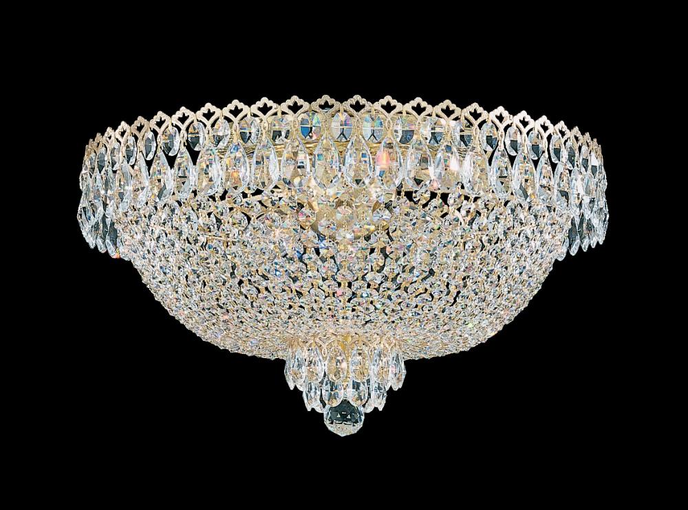 Camelot 6 Light 120V Flush Mount in Polished Silver with Clear Optic Crystal