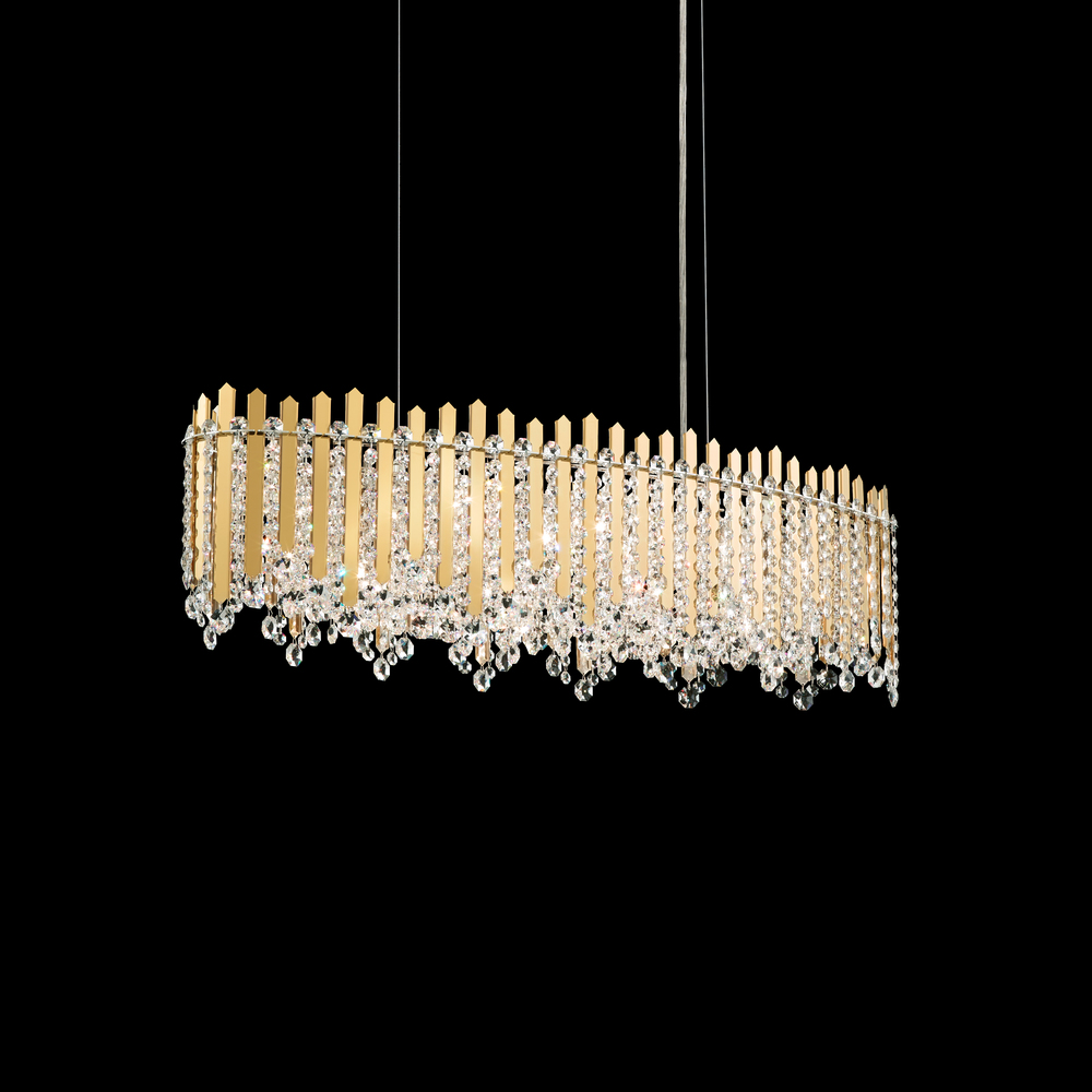 Chatter 12 Light 120V Linear Pendant in Polished Stainless Steel with Clear Optic Crystal