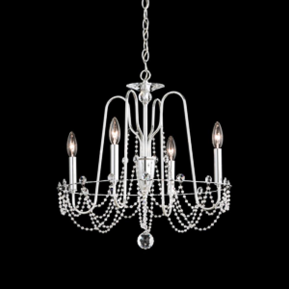 Esmery 4 Light 110V Chandelier in White with Clear Heritage Crystal
