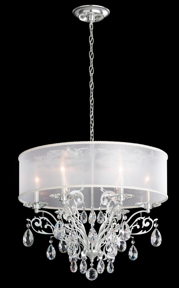 Filigrae 6 Light 120V Chandelier in Heirloom Gold with Clear Heritage Handcut Crystal and White Sh