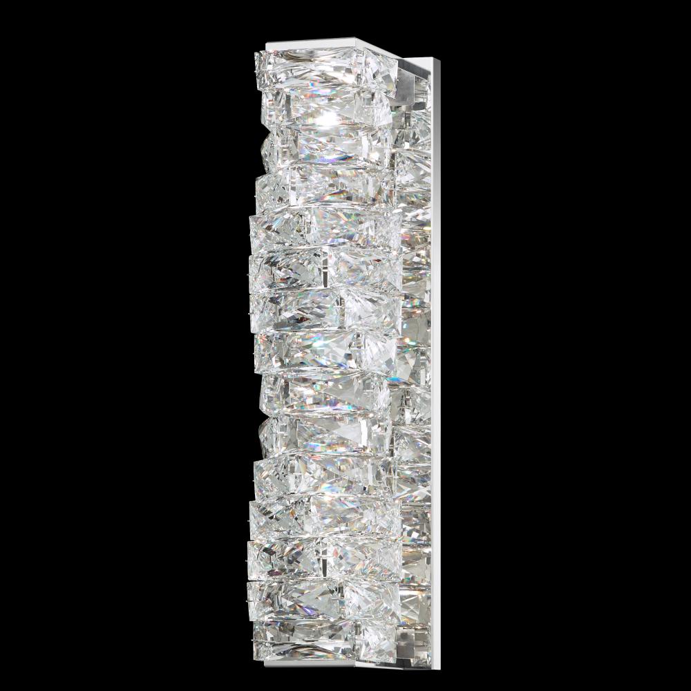 Glissando 18in LED 120V Wall Sconce in Stainless Steel with Clear Crystals from Swarovski
