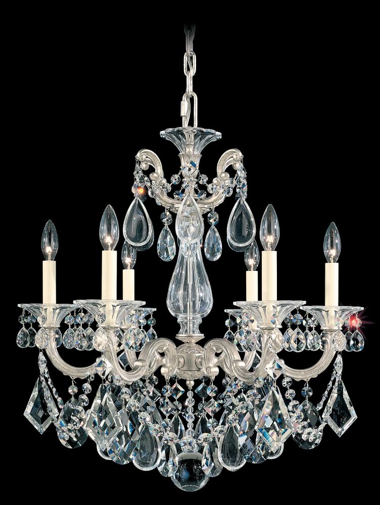 La Scala 6 Light 120V Chandelier in Etruscan Gold with Clear Radiance Crystal