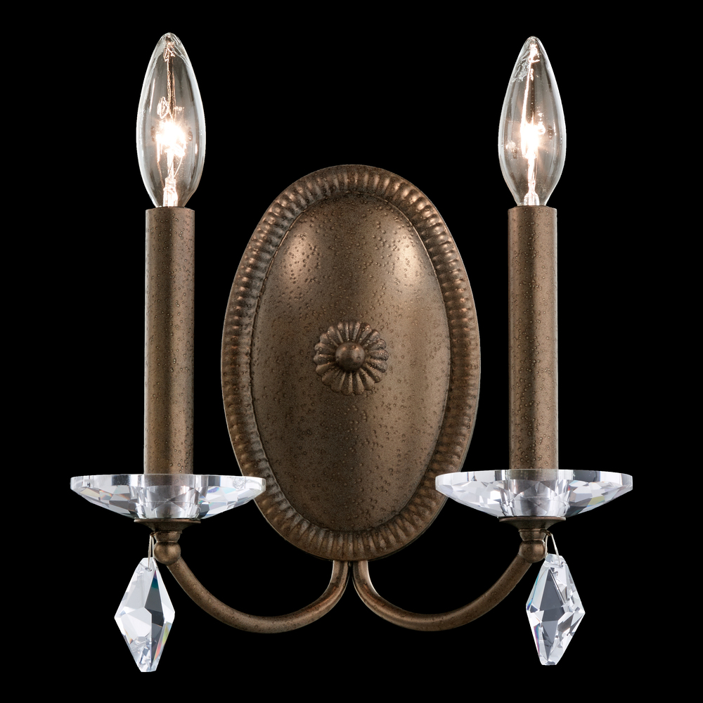 Modique 2 Light 120V Wall Sconce in Polished Silver with Clear Heritage Handcut Crystal