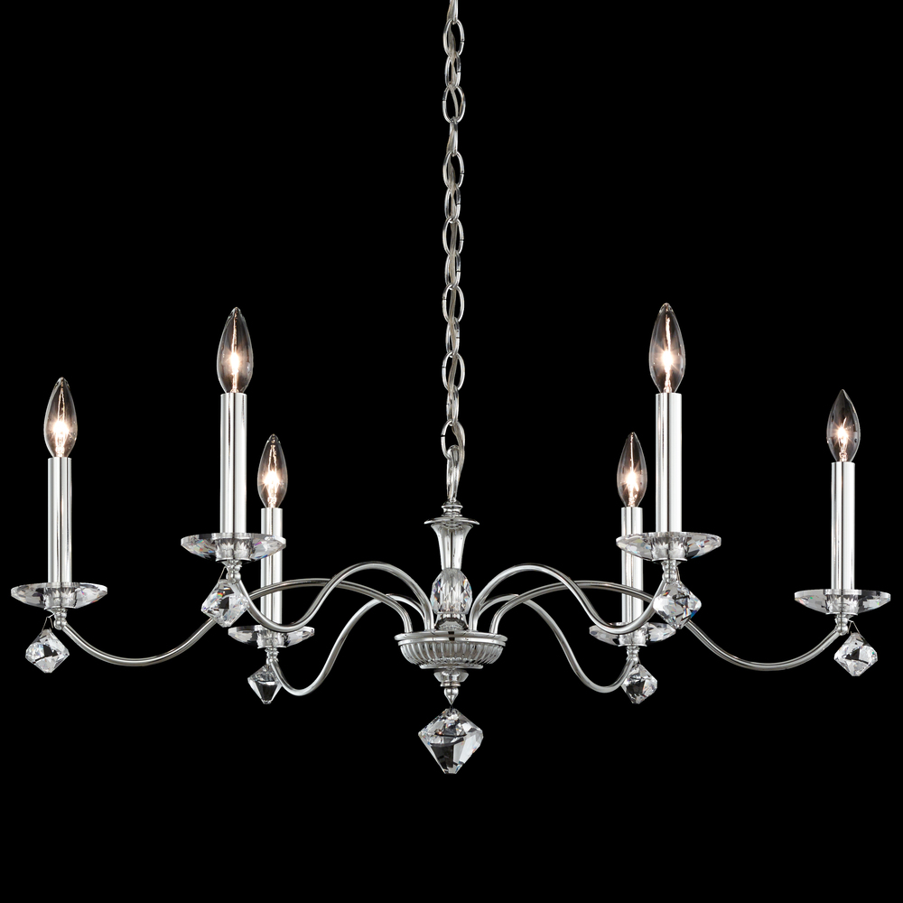 Modique 6 Light 120V Chandelier in White with Clear Heritage Handcut Crystal
