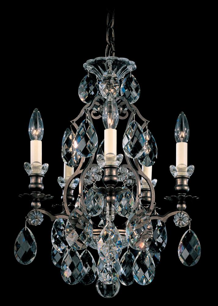 Renaissance 5 Light 120V Chandelier in Heirloom Bronze with Clear Heritage Handcut Crystal