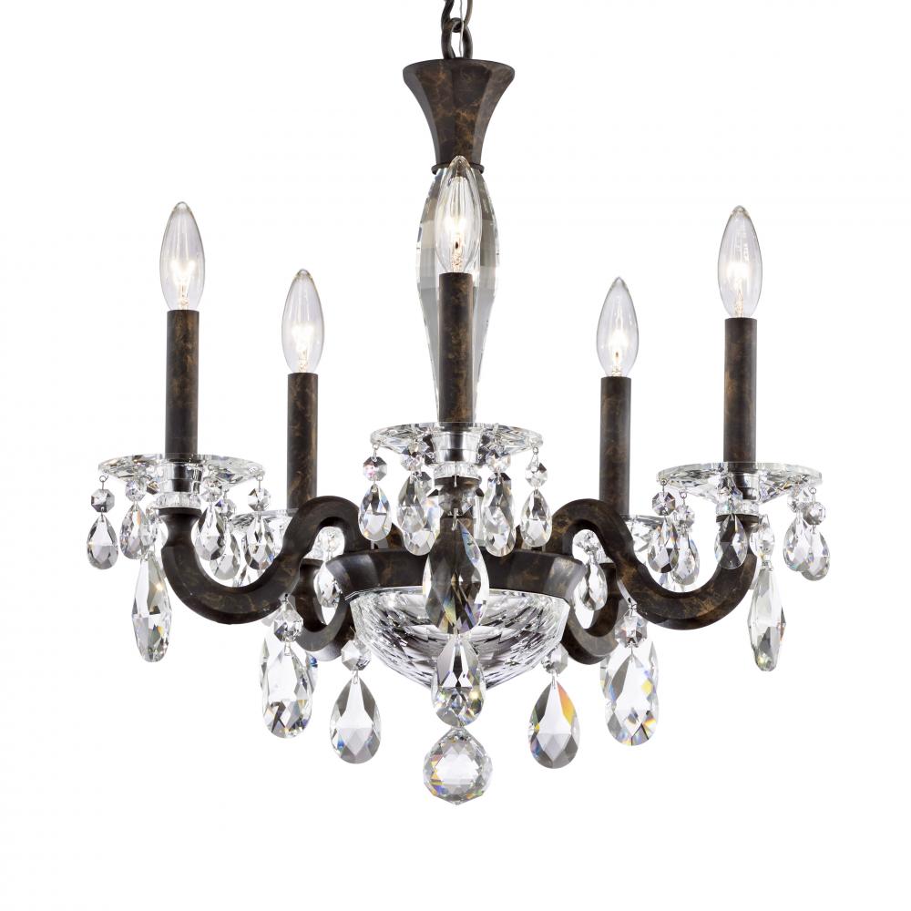 San Marco 5 Light 120V Chandelier in Antique Silver with Clear Radiance Crystal