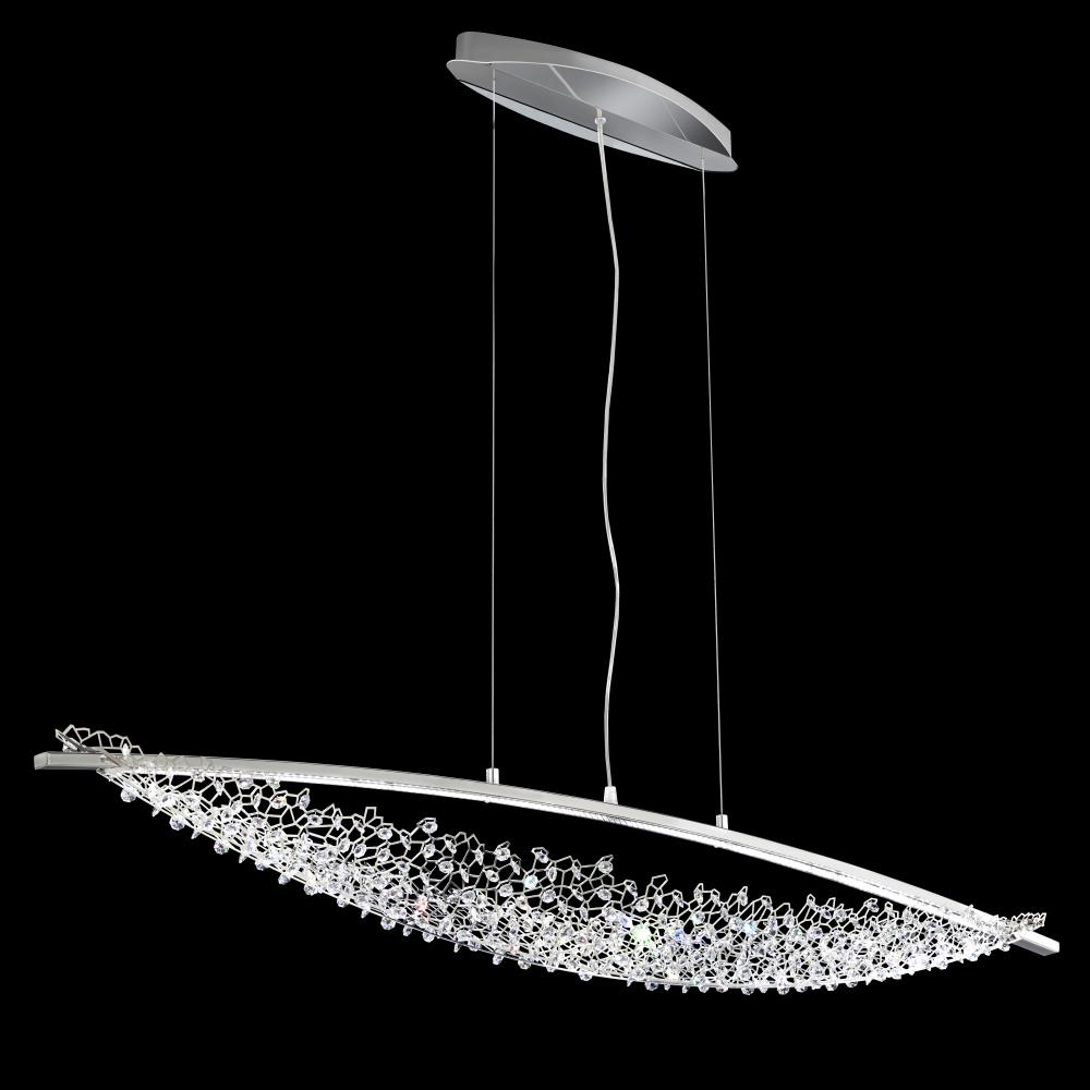 Amaca 52in LED 3000K 120V Linear Pendant in Stainless Steel with Clear Crystals from Swarovski