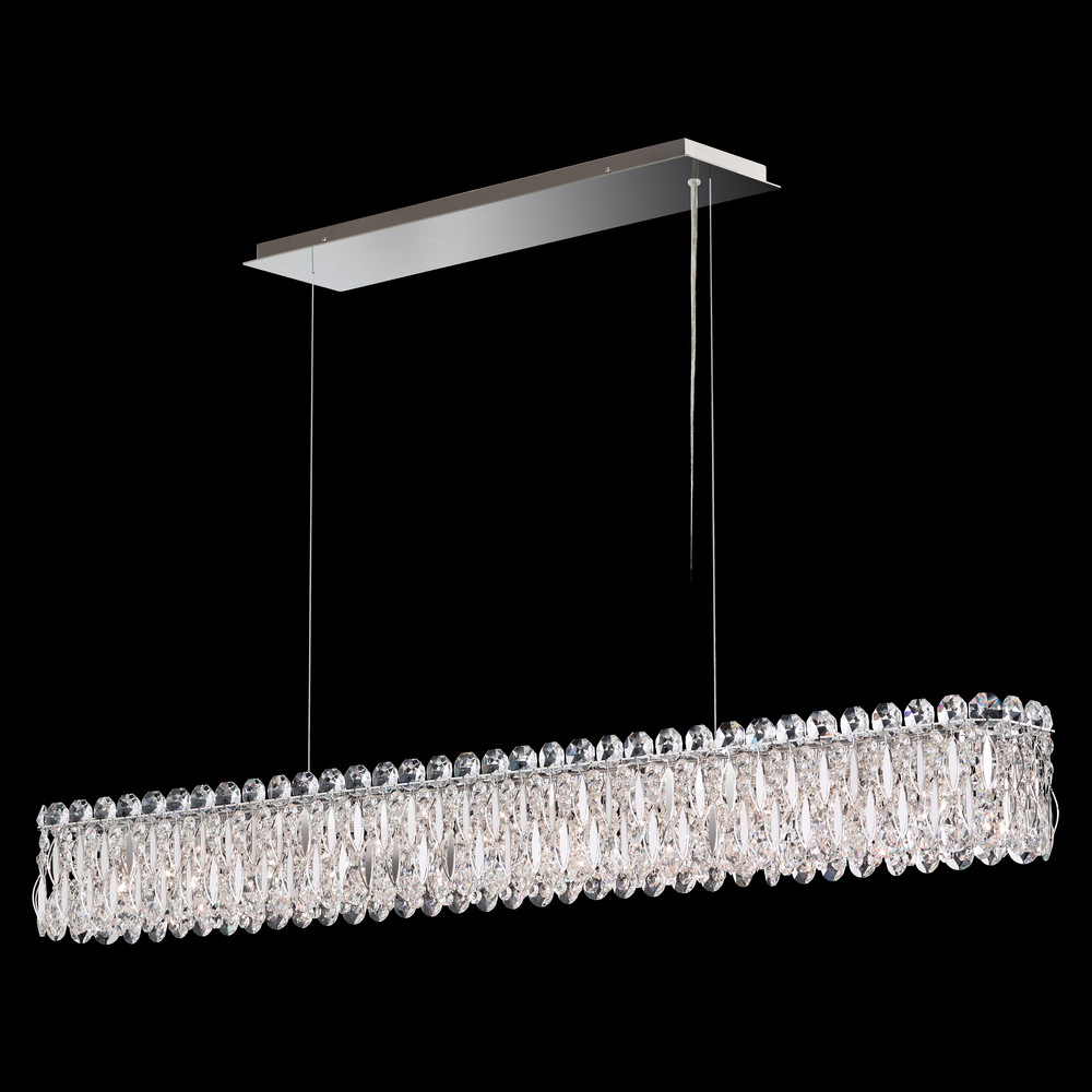 Sarella 11 Light 120V Linear Pendant in White with Clear Heritage Handcut Crystal