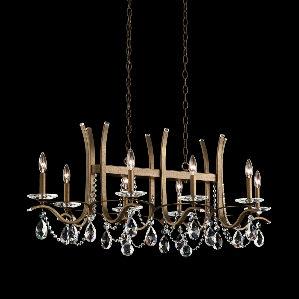 Vesca 8 Light 120V Chandelier in White with Clear Heritage Handcut Crystal