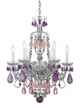 Schonbek 1870 5535CL - Hamilton Rock Crystal 6 Light 120V Chandelier in Polished Silver with Clear Crystal and Rock Cryst