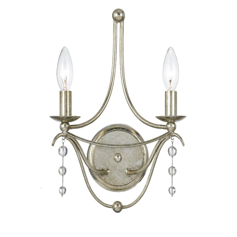 Metro 2 Light Antique Silver Sconce