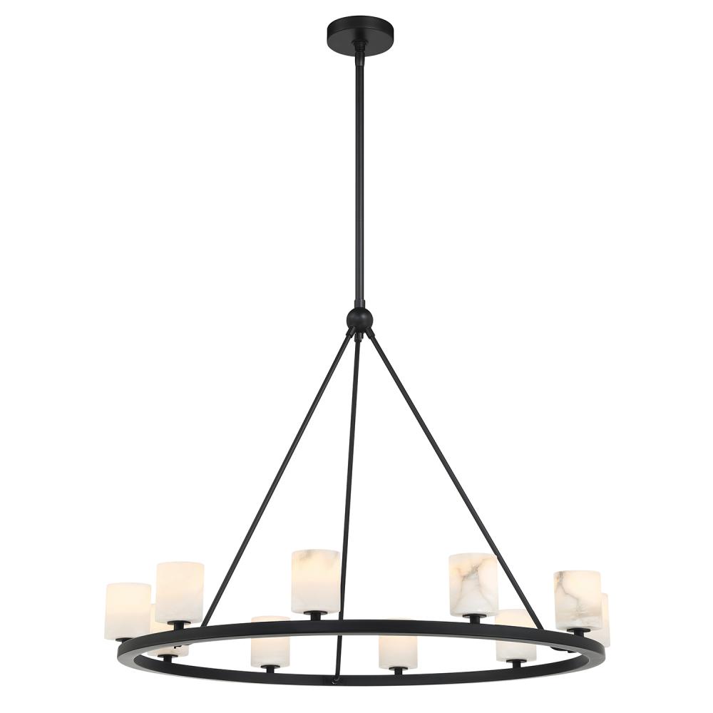 Aragon 10 Light Matte Black Chandelier