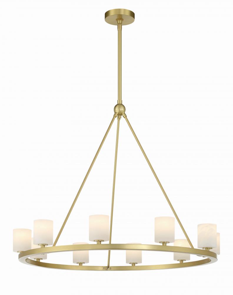 Aragon 10 Light Soft Brass Chandelier