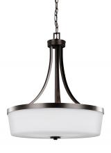 Generation Lighting 6639103-710 - Hettinger transitional 3-light indoor dimmable ceiling pendant hanging chandelier pendant light in b