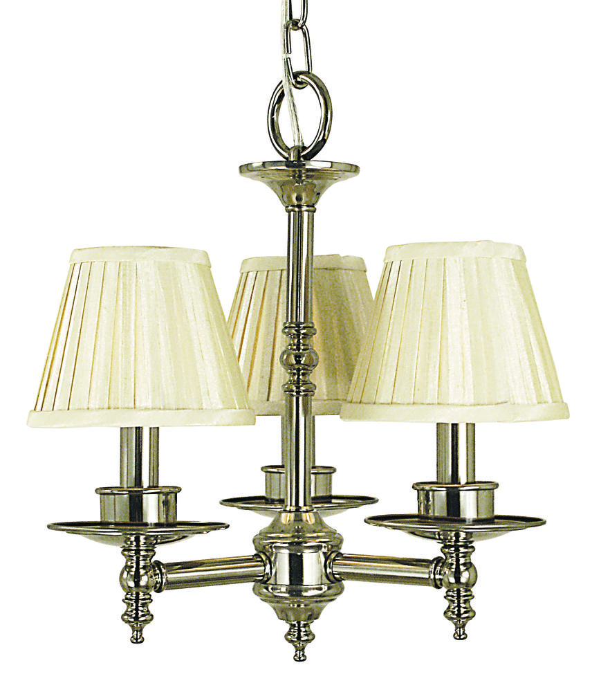 3-Light Polished Silver Sheraton Mini Chandelier