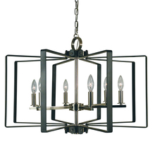 Framburg 3055 PN/MBLACK - 6-Light Polished Nickel/Matte Black Camille Chandelier