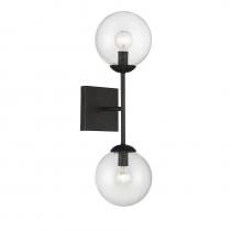 Savoy House Meridian M90001-BK - 2-Light Wall Sconce in Black