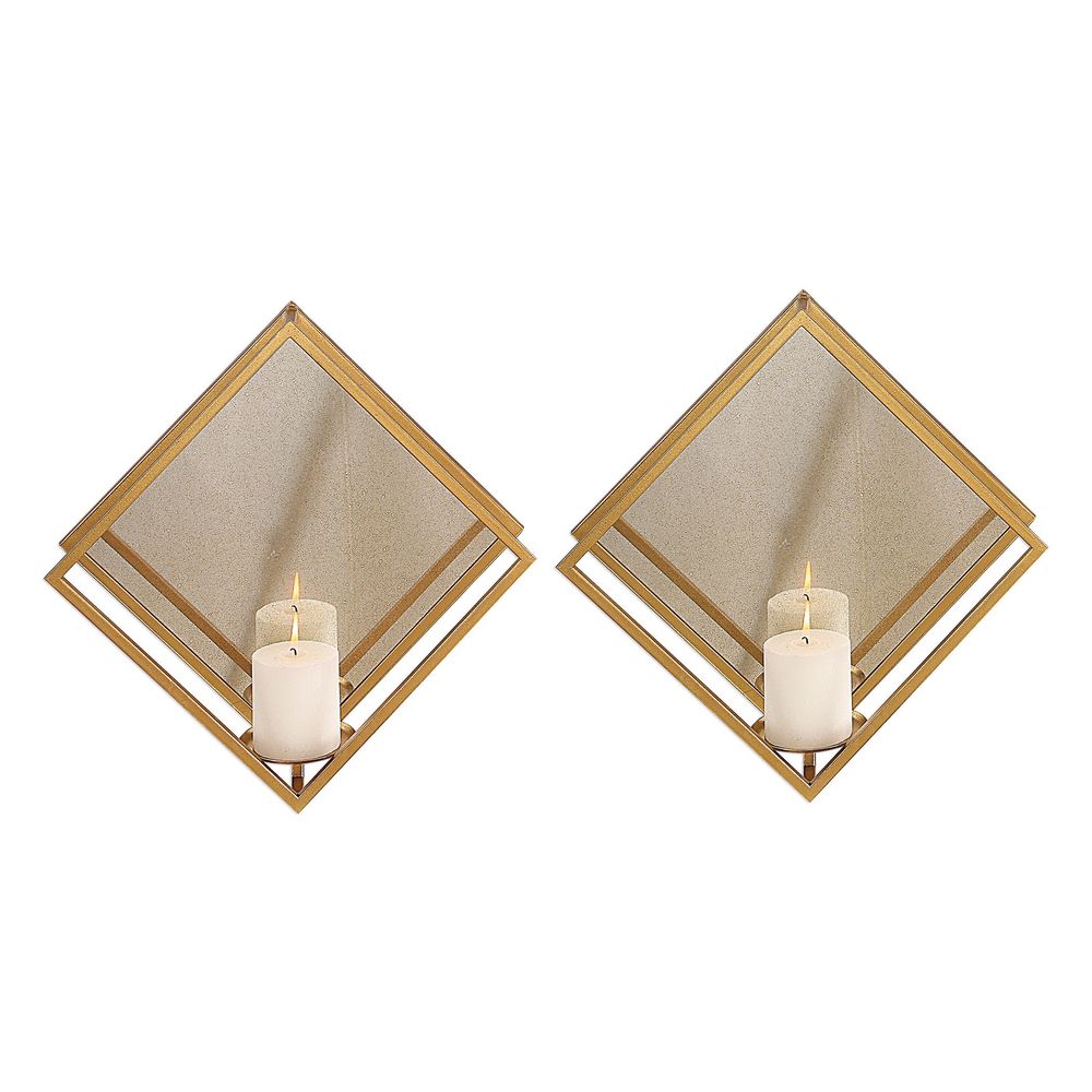 Uttermost Zulia Gold Candle Sconces, S/2