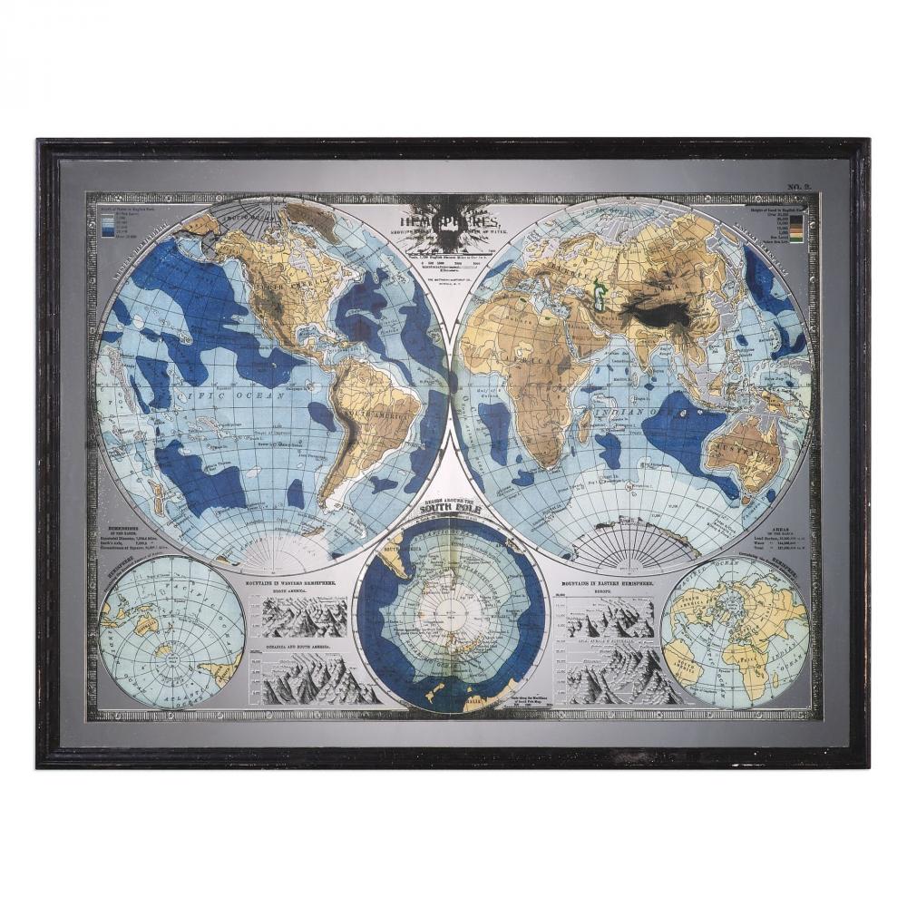 Uttermost Mirrored World Map