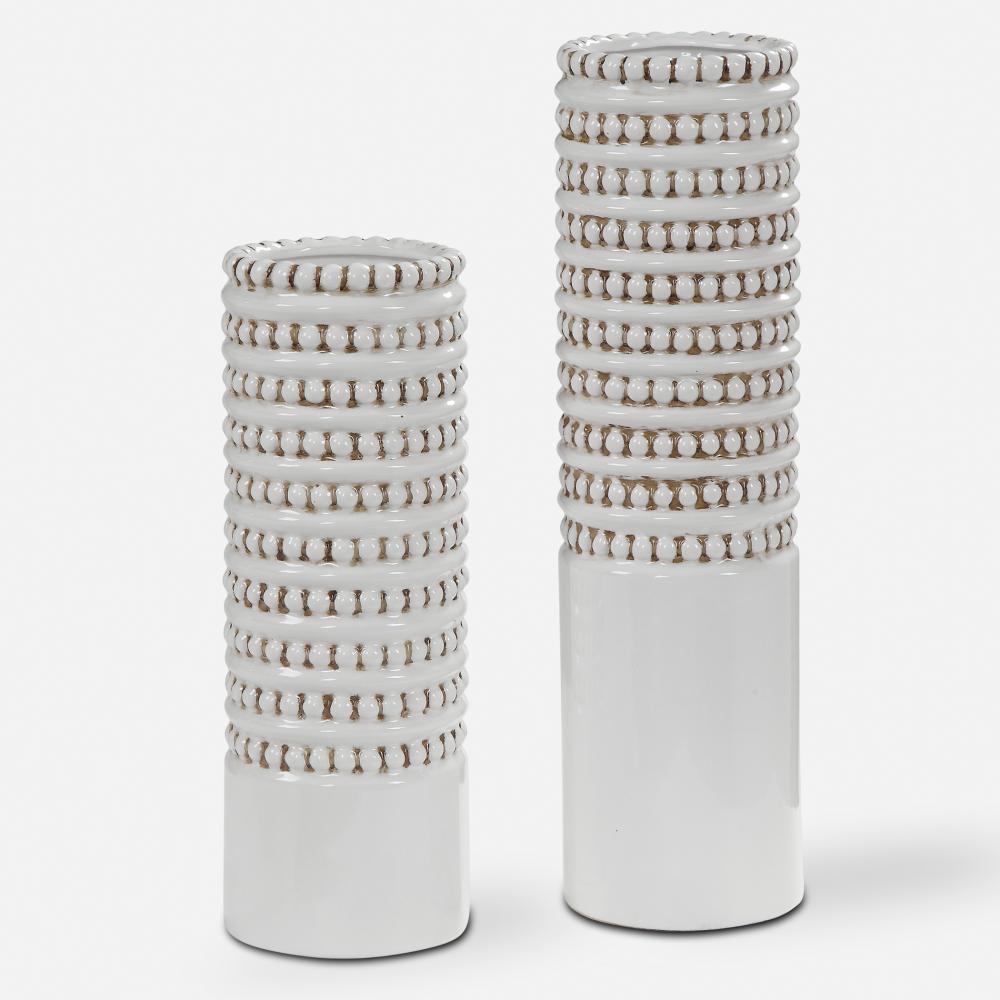 Uttermost Angelou White Vases, Set/2