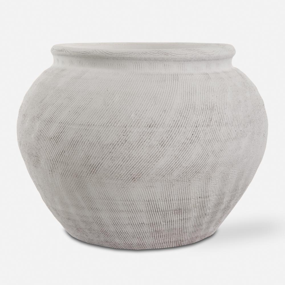 Uttermost Floreana Round White Vase