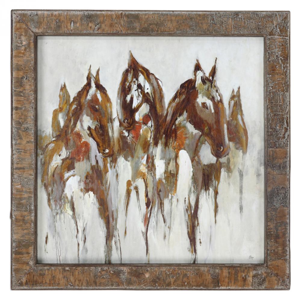Uttermost Equestrian In Browns And Golds Abstract Art