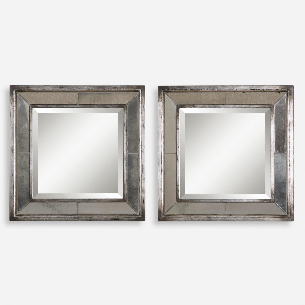 Uttermost Davion Squares Silver Mirror Set/2
