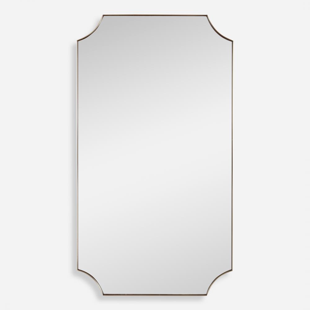 Uttermost Lennox Brass Scalloped Corner Mirror
