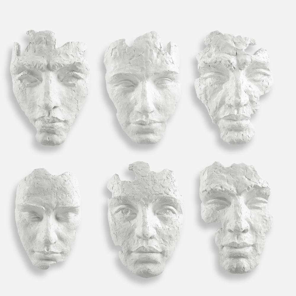 Uttermost Self-portrait White Mask Wall Decor, Set/6