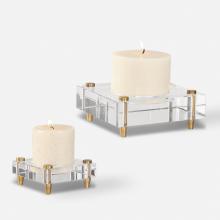 Uttermost 18643 - Uttermost Claire Crystal Block Candleholders, S/2