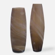 Uttermost 18069 - Uttermost Delicate Swirl Caramel Glass Vases, Set/2